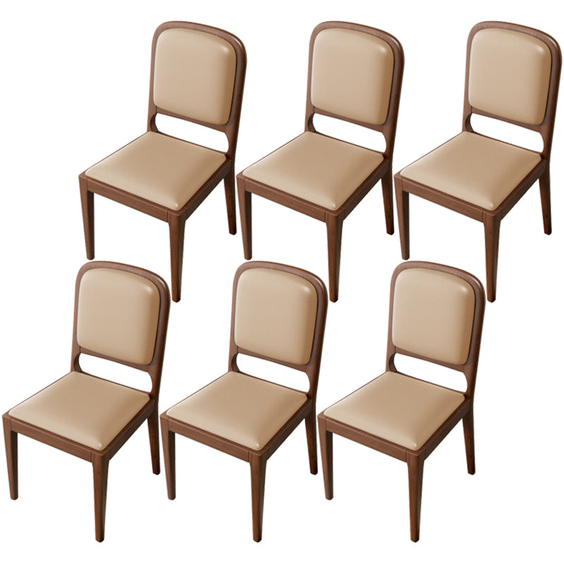 Modern Dining Chair 19'' Wide Open Side Chair with 4 Wood Legs for Home Use Khaki 6 Piece Set Walnut Clearhalo ' kitchen&dining_furn' 'Dining Chairs' 'Dining Tables & Seating' 'dining_chair' 'furn' 'furn_dining_chair' 'Furniture' 'furniture_dining_chair' 'Kitchen & Dining Furniture' 'kitchen' 3541154
