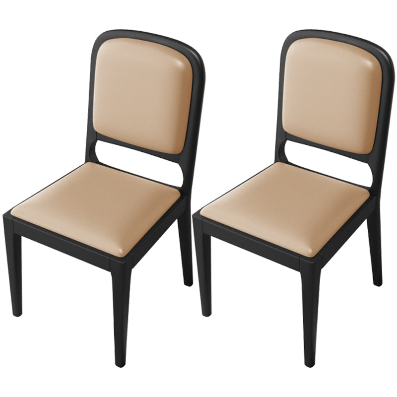 Modern Dining Chair 19'' Wide Open Side Chair with 4 Wood Legs for Home Use Khaki 2 Piece Set Black Clearhalo ' kitchen&dining_furn' 'Dining Chairs' 'Dining Tables & Seating' 'dining_chair' 'furn' 'furn_dining_chair' 'Furniture' 'furniture_dining_chair' 'Kitchen & Dining Furniture' 'kitchen' 3541155