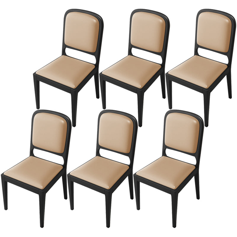 Modern Dining Chair 19'' Wide Open Side Chair with 4 Wood Legs for Home Use Khaki 6 Piece Set Black Clearhalo ' kitchen&dining_furn' 'Dining Chairs' 'Dining Tables & Seating' 'dining_chair' 'furn' 'furn_dining_chair' 'Furniture' 'furniture_dining_chair' 'Kitchen & Dining Furniture' 'kitchen' 3541157