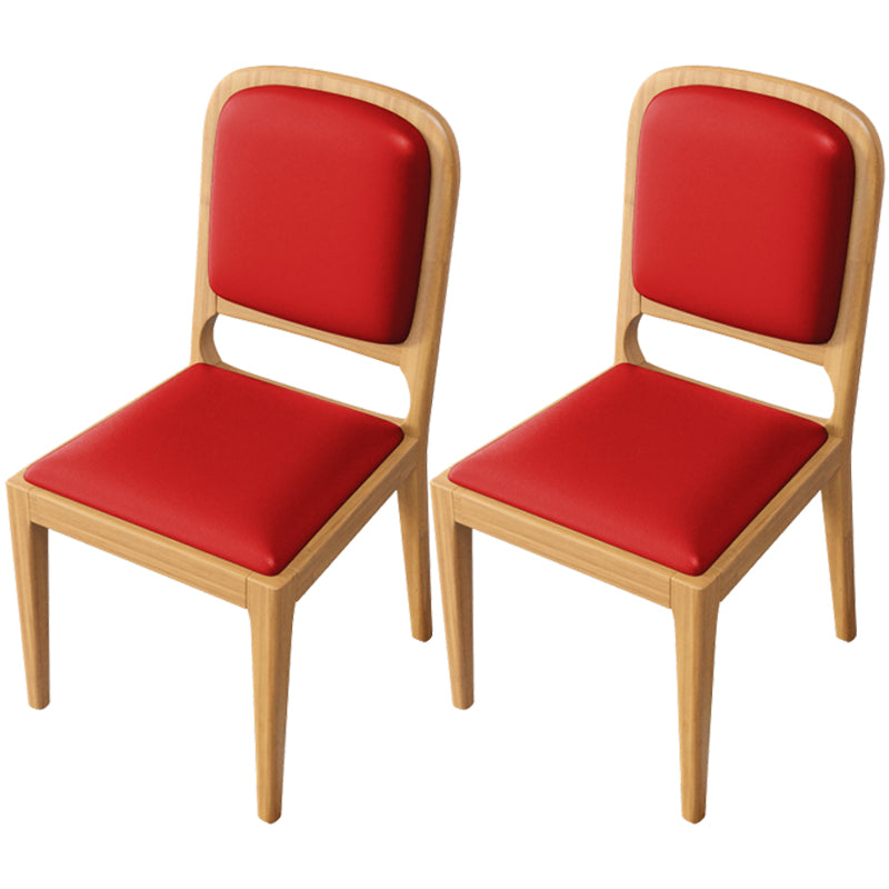 Modern Dining Chair 19'' Wide Open Side Chair with 4 Wood Legs for Home Use Red 2 Piece Set Natural Wood Clearhalo ' kitchen&dining_furn' 'Dining Chairs' 'Dining Tables & Seating' 'dining_chair' 'furn' 'furn_dining_chair' 'Furniture' 'furniture_dining_chair' 'Kitchen & Dining Furniture' 'kitchen' 3541161