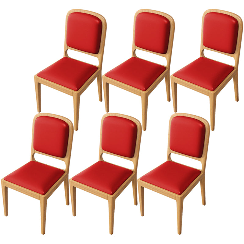 Modern Dining Chair 19'' Wide Open Side Chair with 4 Wood Legs for Home Use Red 6 Piece Set Natural Wood Clearhalo ' kitchen&dining_furn' 'Dining Chairs' 'Dining Tables & Seating' 'dining_chair' 'furn' 'furn_dining_chair' 'Furniture' 'furniture_dining_chair' 'Kitchen & Dining Furniture' 'kitchen' 3541163