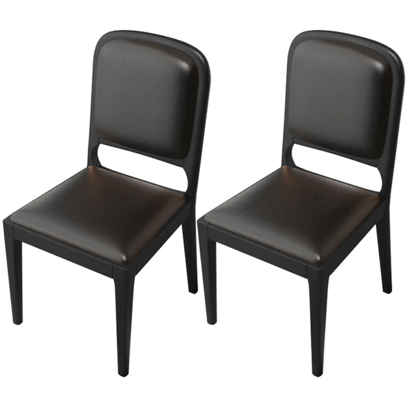 Modern Dining Chair 19'' Wide Open Side Chair with 4 Wood Legs for Home Use Black 2 Piece Set Black Clearhalo ' kitchen&dining_furn' 'Dining Chairs' 'Dining Tables & Seating' 'dining_chair' 'furn' 'furn_dining_chair' 'Furniture' 'furniture_dining_chair' 'Kitchen & Dining Furniture' 'kitchen' 3541167