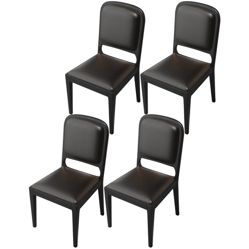 Modern Dining Chair 19'' Wide Open Side Chair with 4 Wood Legs for Home Use Black 4 Piece Set Black Clearhalo ' kitchen&dining_furn' 'Dining Chairs' 'Dining Tables & Seating' 'dining_chair' 'furn' 'furn_dining_chair' 'Furniture' 'furniture_dining_chair' 'Kitchen & Dining Furniture' 'kitchen' 3541168