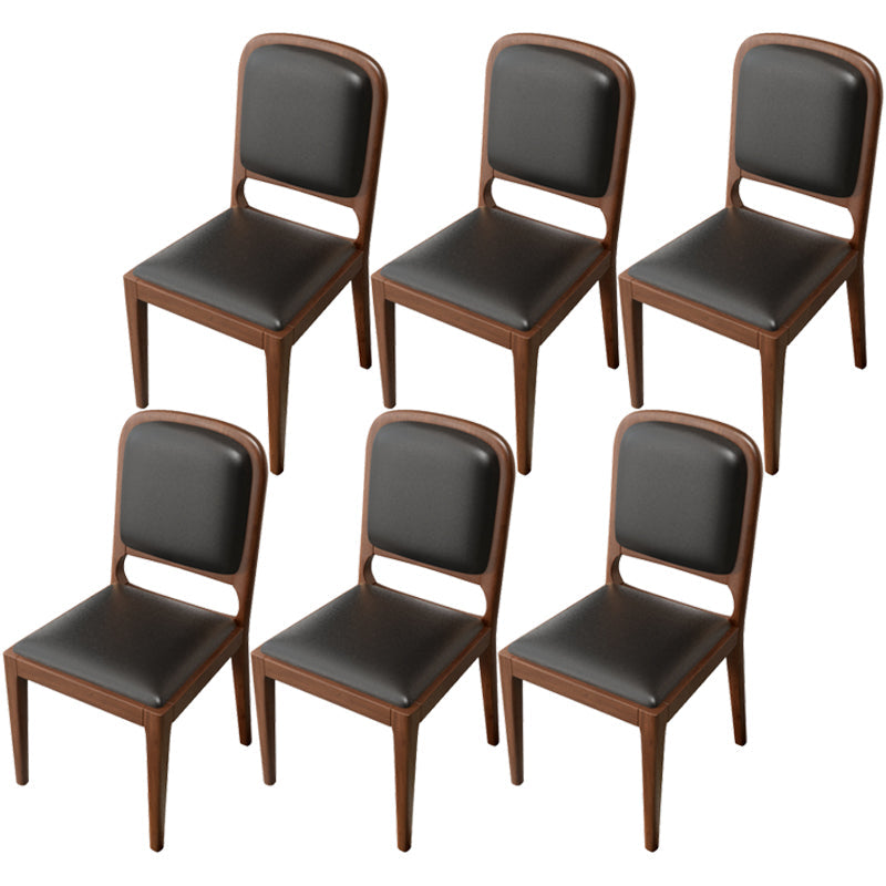 Modern Dining Chair 19'' Wide Open Side Chair with 4 Wood Legs for Home Use Black 6 Piece Set Walnut Clearhalo ' kitchen&dining_furn' 'Dining Chairs' 'Dining Tables & Seating' 'dining_chair' 'furn' 'furn_dining_chair' 'Furniture' 'furniture_dining_chair' 'Kitchen & Dining Furniture' 'kitchen' 3541172