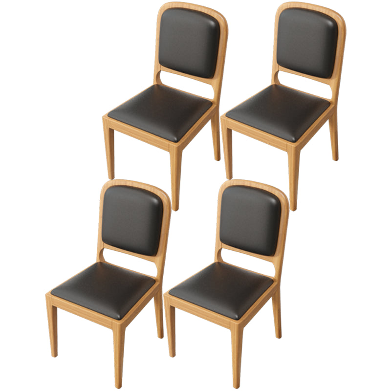 Modern Dining Chair 19'' Wide Open Side Chair with 4 Wood Legs for Home Use Black 4 Piece Set Natural Wood Clearhalo ' kitchen&dining_furn' 'Dining Chairs' 'Dining Tables & Seating' 'dining_chair' 'furn' 'furn_dining_chair' 'Furniture' 'furniture_dining_chair' 'Kitchen & Dining Furniture' 'kitchen' 3541174