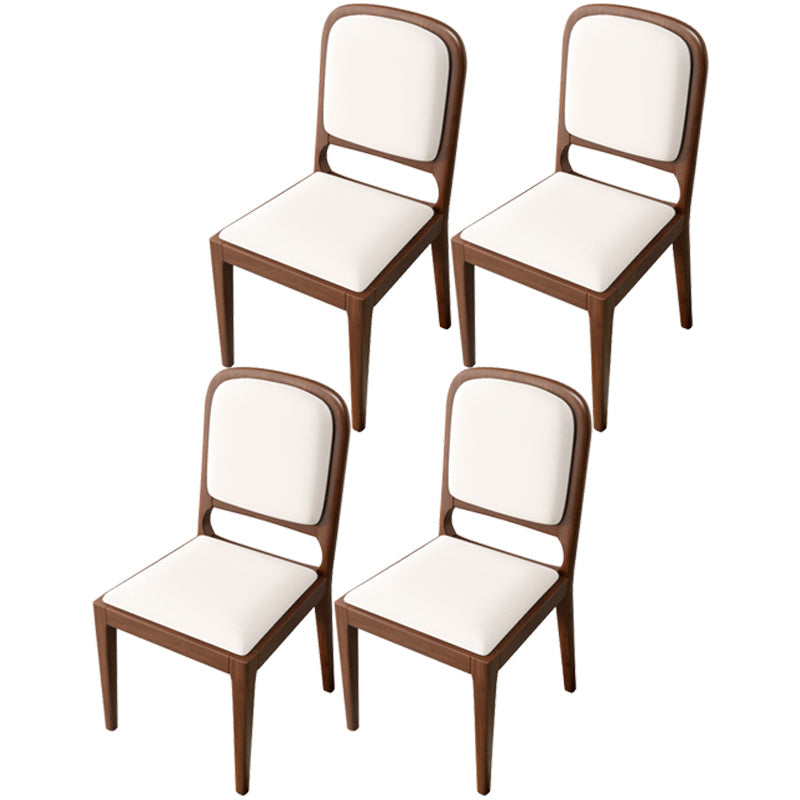 Modern Dining Chair 19'' Wide Open Side Chair with 4 Wood Legs for Home Use White 4 Piece Set Walnut Clearhalo ' kitchen&dining_furn' 'Dining Chairs' 'Dining Tables & Seating' 'dining_chair' 'furn' 'furn_dining_chair' 'Furniture' 'furniture_dining_chair' 'Kitchen & Dining Furniture' 'kitchen' 3541177