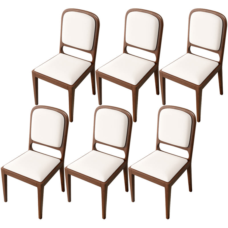 Modern Dining Chair 19'' Wide Open Side Chair with 4 Wood Legs for Home Use White 6 Piece Set Walnut Clearhalo ' kitchen&dining_furn' 'Dining Chairs' 'Dining Tables & Seating' 'dining_chair' 'furn' 'furn_dining_chair' 'Furniture' 'furniture_dining_chair' 'Kitchen & Dining Furniture' 'kitchen' 3541178