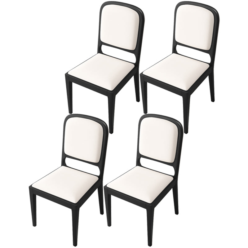 Modern Dining Chair 19'' Wide Open Side Chair with 4 Wood Legs for Home Use White 4 Piece Set Black Clearhalo ' kitchen&dining_furn' 'Dining Chairs' 'Dining Tables & Seating' 'dining_chair' 'furn' 'furn_dining_chair' 'Furniture' 'furniture_dining_chair' 'Kitchen & Dining Furniture' 'kitchen' 3541180