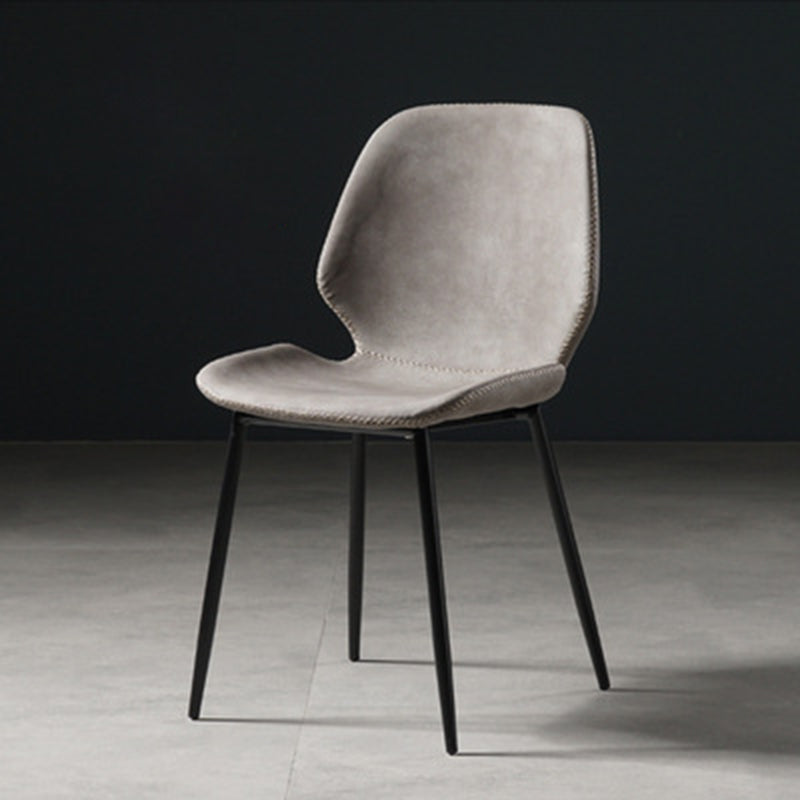 Contemporary Style Metal Dining Room Chair Solid Back Chair with Black Legs Clearhalo ' kitchen&dining_furn' 'Dining Chairs' 'Dining Tables & Seating' 'dining_chair' 'furn' 'furn_dining_chair' 'Furniture' 'furniture_dining_chair' 'Kitchen & Dining Furniture' 'kitchen' 3541189