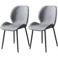 Contemporary Style Metal Dining Room Chair Solid Back Chair with Black Legs Dark Gray PU 2 Piece Set Clearhalo ' kitchen&dining_furn' 'Dining Chairs' 'Dining Tables & Seating' 'dining_chair' 'furn' 'furn_dining_chair' 'Furniture' 'furniture_dining_chair' 'Kitchen & Dining Furniture' 'kitchen' 3541191