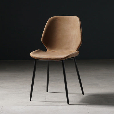 Contemporary Style Metal Dining Room Chair Solid Back Chair with Black Legs Clearhalo ' kitchen&dining_furn' 'Dining Chairs' 'Dining Tables & Seating' 'dining_chair' 'furn' 'furn_dining_chair' 'Furniture' 'furniture_dining_chair' 'Kitchen & Dining Furniture' 'kitchen' 3541194