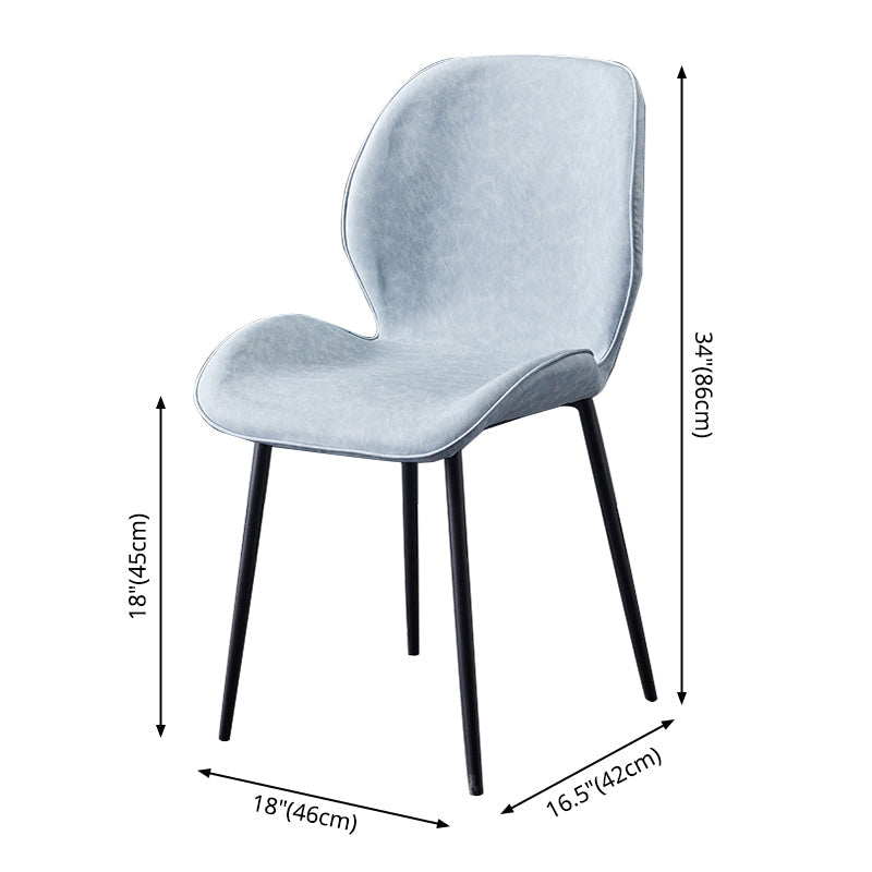 Contemporary Style Metal Dining Room Chair Solid Back Chair with Black Legs Clearhalo ' kitchen&dining_furn' 'Dining Chairs' 'Dining Tables & Seating' 'dining_chair' 'furn' 'furn_dining_chair' 'Furniture' 'furniture_dining_chair' 'Kitchen & Dining Furniture' 'kitchen' 3541200