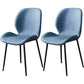 Contemporary Style Metal Dining Room Chair Solid Back Chair with Black Legs Royal Blue PU 2 Piece Set Clearhalo ' kitchen&dining_furn' 'Dining Chairs' 'Dining Tables & Seating' 'dining_chair' 'furn' 'furn_dining_chair' 'Furniture' 'furniture_dining_chair' 'Kitchen & Dining Furniture' 'kitchen' 3541202