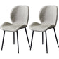 Contemporary Style Metal Dining Room Chair Solid Back Chair with Black Legs Grey PU 2 Piece Set Clearhalo ' kitchen&dining_furn' 'Dining Chairs' 'Dining Tables & Seating' 'dining_chair' 'furn' 'furn_dining_chair' 'Furniture' 'furniture_dining_chair' 'Kitchen & Dining Furniture' 'kitchen' 3541205
