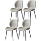 Contemporary Style Metal Dining Room Chair Solid Back Chair with Black Legs Grey PU 4 Piece Set Clearhalo ' kitchen&dining_furn' 'Dining Chairs' 'Dining Tables & Seating' 'dining_chair' 'furn' 'furn_dining_chair' 'Furniture' 'furniture_dining_chair' 'Kitchen & Dining Furniture' 'kitchen' 3541206