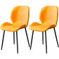 Contemporary Style Metal Dining Room Chair Solid Back Chair with Black Legs Orange PU 2 Piece Set Clearhalo ' kitchen&dining_furn' 'Dining Chairs' 'Dining Tables & Seating' 'dining_chair' 'furn' 'furn_dining_chair' 'Furniture' 'furniture_dining_chair' 'Kitchen & Dining Furniture' 'kitchen' 3541208