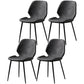 Contemporary Style Metal Dining Room Chair Solid Back Chair with Black Legs Dark Gray Woven 4 Piece Set Clearhalo ' kitchen&dining_furn' 'Dining Chairs' 'Dining Tables & Seating' 'dining_chair' 'furn' 'furn_dining_chair' 'Furniture' 'furniture_dining_chair' 'Kitchen & Dining Furniture' 'kitchen' 3541215