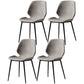 Contemporary Style Metal Dining Room Chair Solid Back Chair with Black Legs Grey Woven 4 Piece Set Clearhalo ' kitchen&dining_furn' 'Dining Chairs' 'Dining Tables & Seating' 'dining_chair' 'furn' 'furn_dining_chair' 'Furniture' 'furniture_dining_chair' 'Kitchen & Dining Furniture' 'kitchen' 3541218