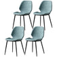 Contemporary Style Metal Dining Room Chair Solid Back Chair with Black Legs Navy Blue Woven 4 Piece Set Clearhalo ' kitchen&dining_furn' 'Dining Chairs' 'Dining Tables & Seating' 'dining_chair' 'furn' 'furn_dining_chair' 'Furniture' 'furniture_dining_chair' 'Kitchen & Dining Furniture' 'kitchen' 3541224