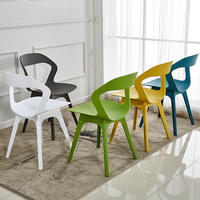 Scandinavian Home Side Chair Indoor Open Back Plastic Dining Room Chair Set Clearhalo ' kitchen&dining_furn' 'Dining Chairs' 'Dining Tables & Seating' 'dining_chair' 'furn' 'furn_dining_chair' 'Furniture' 'furniture_dining_chair' 'Kitchen & Dining Furniture' 'kitchen' 3541225