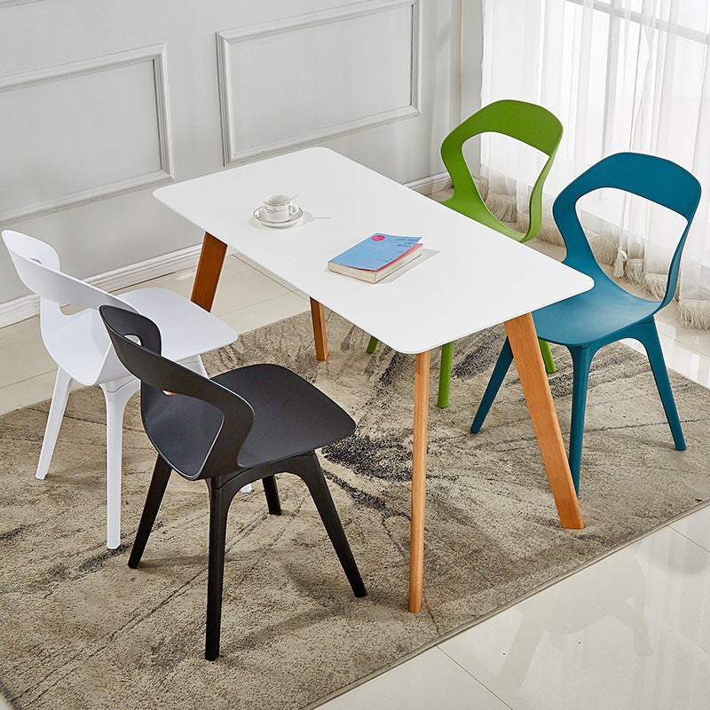 Scandinavian Home Side Chair Indoor Open Back Plastic Dining Room Chair Set Clearhalo ' kitchen&dining_furn' 'Dining Chairs' 'Dining Tables & Seating' 'dining_chair' 'furn' 'furn_dining_chair' 'Furniture' 'furniture_dining_chair' 'Kitchen & Dining Furniture' 'kitchen' 3541227