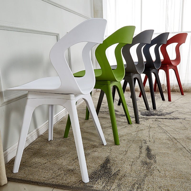Scandinavian Home Side Chair Indoor Open Back Plastic Dining Room Chair Set Clearhalo ' kitchen&dining_furn' 'Dining Chairs' 'Dining Tables & Seating' 'dining_chair' 'furn' 'furn_dining_chair' 'Furniture' 'furniture_dining_chair' 'Kitchen & Dining Furniture' 'kitchen' 3541229