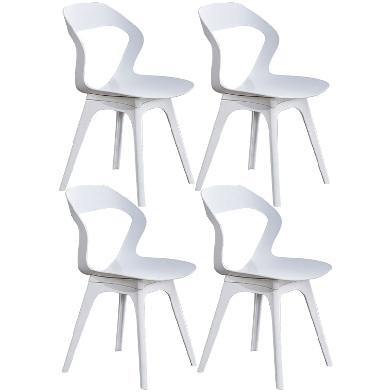 Scandinavian Home Side Chair Indoor Open Back Plastic Dining Room Chair Set White 4 Piece Set Plastic Clearhalo ' kitchen&dining_furn' 'Dining Chairs' 'Dining Tables & Seating' 'dining_chair' 'furn' 'furn_dining_chair' 'Furniture' 'furniture_dining_chair' 'Kitchen & Dining Furniture' 'kitchen' 3541230
