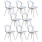 Scandinavian Home Side Chair Indoor Open Back Plastic Dining Room Chair Set White 8 Piece Set Plastic Clearhalo ' kitchen&dining_furn' 'Dining Chairs' 'Dining Tables & Seating' 'dining_chair' 'furn' 'furn_dining_chair' 'Furniture' 'furniture_dining_chair' 'Kitchen & Dining Furniture' 'kitchen' 3541232