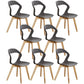 Scandinavian Home Side Chair Indoor Open Back Plastic Dining Room Chair Set Grey 8 Piece Set Wood Clearhalo ' kitchen&dining_furn' 'Dining Chairs' 'Dining Tables & Seating' 'dining_chair' 'furn' 'furn_dining_chair' 'Furniture' 'furniture_dining_chair' 'Kitchen & Dining Furniture' 'kitchen' 3541236