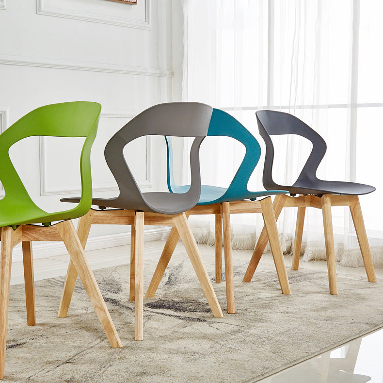 Scandinavian Home Side Chair Indoor Open Back Plastic Dining Room Chair Set Clearhalo ' kitchen&dining_furn' 'Dining Chairs' 'Dining Tables & Seating' 'dining_chair' 'furn' 'furn_dining_chair' 'Furniture' 'furniture_dining_chair' 'Kitchen & Dining Furniture' 'kitchen' 3541239