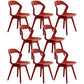 Scandinavian Home Side Chair Indoor Open Back Plastic Dining Room Chair Set Red 8 Piece Set Plastic Clearhalo ' kitchen&dining_furn' 'Dining Chairs' 'Dining Tables & Seating' 'dining_chair' 'furn' 'furn_dining_chair' 'Furniture' 'furniture_dining_chair' 'Kitchen & Dining Furniture' 'kitchen' 3541244