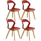 Scandinavian Home Side Chair Indoor Open Back Plastic Dining Room Chair Set Red 4 Piece Set Wood Clearhalo ' kitchen&dining_furn' 'Dining Chairs' 'Dining Tables & Seating' 'dining_chair' 'furn' 'furn_dining_chair' 'Furniture' 'furniture_dining_chair' 'Kitchen & Dining Furniture' 'kitchen' 3541246