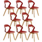 Scandinavian Home Side Chair Indoor Open Back Plastic Dining Room Chair Set Red 8 Piece Set Wood Clearhalo ' kitchen&dining_furn' 'Dining Chairs' 'Dining Tables & Seating' 'dining_chair' 'furn' 'furn_dining_chair' 'Furniture' 'furniture_dining_chair' 'Kitchen & Dining Furniture' 'kitchen' 3541247