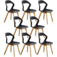 Scandinavian Home Side Chair Indoor Open Back Plastic Dining Room Chair Set Black 8 Piece Set Wood Clearhalo ' kitchen&dining_furn' 'Dining Chairs' 'Dining Tables & Seating' 'dining_chair' 'furn' 'furn_dining_chair' 'Furniture' 'furniture_dining_chair' 'Kitchen & Dining Furniture' 'kitchen' 3541249
