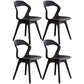 Scandinavian Home Side Chair Indoor Open Back Plastic Dining Room Chair Set Black 4 Piece Set Plastic Clearhalo ' kitchen&dining_furn' 'Dining Chairs' 'Dining Tables & Seating' 'dining_chair' 'furn' 'furn_dining_chair' 'Furniture' 'furniture_dining_chair' 'Kitchen & Dining Furniture' 'kitchen' 3541250