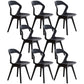 Scandinavian Home Side Chair Indoor Open Back Plastic Dining Room Chair Set Black 8 Piece Set Plastic Clearhalo ' kitchen&dining_furn' 'Dining Chairs' 'Dining Tables & Seating' 'dining_chair' 'furn' 'furn_dining_chair' 'Furniture' 'furniture_dining_chair' 'Kitchen & Dining Furniture' 'kitchen' 3541251