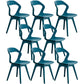 Scandinavian Home Side Chair Indoor Open Back Plastic Dining Room Chair Set Blue 8 Piece Set Plastic Clearhalo ' kitchen&dining_furn' 'Dining Chairs' 'Dining Tables & Seating' 'dining_chair' 'furn' 'furn_dining_chair' 'Furniture' 'furniture_dining_chair' 'Kitchen & Dining Furniture' 'kitchen' 3541253