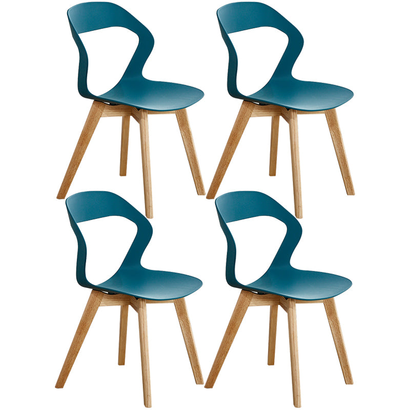 Scandinavian Home Side Chair Indoor Open Back Plastic Dining Room Chair Set Blue 4 Piece Set Wood Clearhalo ' kitchen&dining_furn' 'Dining Chairs' 'Dining Tables & Seating' 'dining_chair' 'furn' 'furn_dining_chair' 'Furniture' 'furniture_dining_chair' 'Kitchen & Dining Furniture' 'kitchen' 3541254