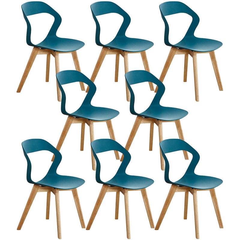 Scandinavian Home Side Chair Indoor Open Back Plastic Dining Room Chair Set Blue 8 Piece Set Wood Clearhalo ' kitchen&dining_furn' 'Dining Chairs' 'Dining Tables & Seating' 'dining_chair' 'furn' 'furn_dining_chair' 'Furniture' 'furniture_dining_chair' 'Kitchen & Dining Furniture' 'kitchen' 3541255