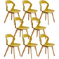 Scandinavian Home Side Chair Indoor Open Back Plastic Dining Room Chair Set Yellow 8 Piece Set Wood Clearhalo ' kitchen&dining_furn' 'Dining Chairs' 'Dining Tables & Seating' 'dining_chair' 'furn' 'furn_dining_chair' 'Furniture' 'furniture_dining_chair' 'Kitchen & Dining Furniture' 'kitchen' 3541259