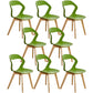 Scandinavian Home Side Chair Indoor Open Back Plastic Dining Room Chair Set Green 8 Piece Set Wood Clearhalo ' kitchen&dining_furn' 'Dining Chairs' 'Dining Tables & Seating' 'dining_chair' 'furn' 'furn_dining_chair' 'Furniture' 'furniture_dining_chair' 'Kitchen & Dining Furniture' 'kitchen' 3541261