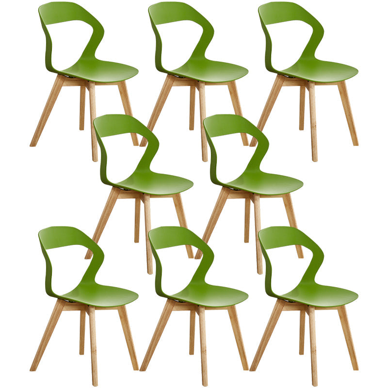 Scandinavian Home Side Chair Indoor Open Back Plastic Dining Room Chair Set Green 8 Piece Set Wood Clearhalo ' kitchen&dining_furn' 'Dining Chairs' 'Dining Tables & Seating' 'dining_chair' 'furn' 'furn_dining_chair' 'Furniture' 'furniture_dining_chair' 'Kitchen & Dining Furniture' 'kitchen' 3541261
