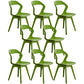 Scandinavian Home Side Chair Indoor Open Back Plastic Dining Room Chair Set Green 8 Piece Set Plastic Clearhalo ' kitchen&dining_furn' 'Dining Chairs' 'Dining Tables & Seating' 'dining_chair' 'furn' 'furn_dining_chair' 'Furniture' 'furniture_dining_chair' 'Kitchen & Dining Furniture' 'kitchen' 3541263