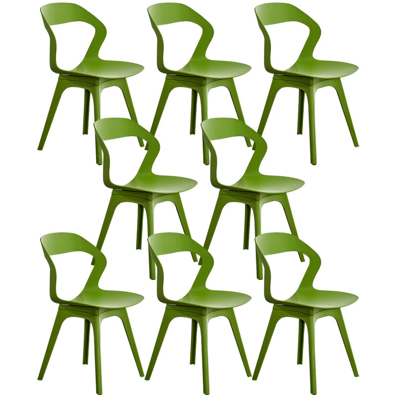 Scandinavian Home Side Chair Indoor Open Back Plastic Dining Room Chair Set Green 8 Piece Set Plastic Clearhalo ' kitchen&dining_furn' 'Dining Chairs' 'Dining Tables & Seating' 'dining_chair' 'furn' 'furn_dining_chair' 'Furniture' 'furniture_dining_chair' 'Kitchen & Dining Furniture' 'kitchen' 3541263