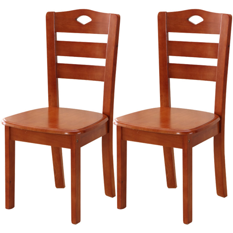Traditional Style Oak Solid Wood Dining Chair Ladder Back Dining Chair Red 2 Piece Set Clearhalo ' kitchen&dining_furn' 'Dining Chairs' 'Dining Tables & Seating' 'dining_chair' 'furn' 'furn_dining_chair' 'Furniture' 'furniture_dining_chair' 'Kitchen & Dining Furniture' 'kitchen' 3541271