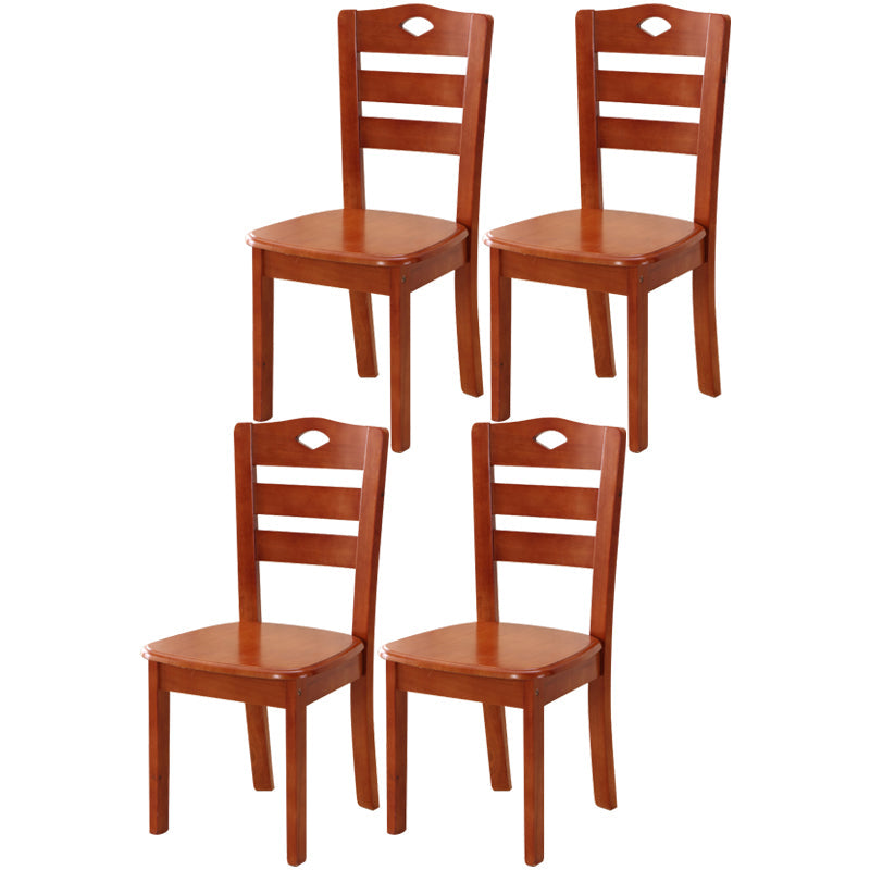 Traditional Style Oak Solid Wood Dining Chair Ladder Back Dining Chair Red 4 Piece Set Clearhalo ' kitchen&dining_furn' 'Dining Chairs' 'Dining Tables & Seating' 'dining_chair' 'furn' 'furn_dining_chair' 'Furniture' 'furniture_dining_chair' 'Kitchen & Dining Furniture' 'kitchen' 3541272