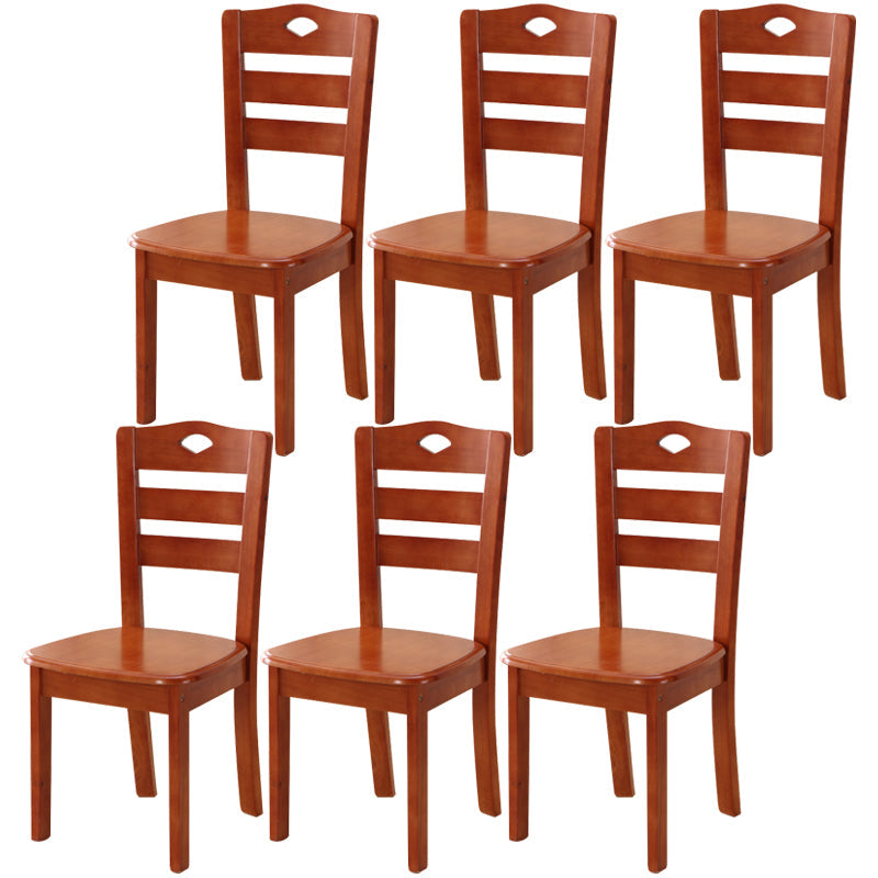 Traditional Style Oak Solid Wood Dining Chair Ladder Back Dining Chair Red 6 Piece Set Clearhalo ' kitchen&dining_furn' 'Dining Chairs' 'Dining Tables & Seating' 'dining_chair' 'furn' 'furn_dining_chair' 'Furniture' 'furniture_dining_chair' 'Kitchen & Dining Furniture' 'kitchen' 3541274