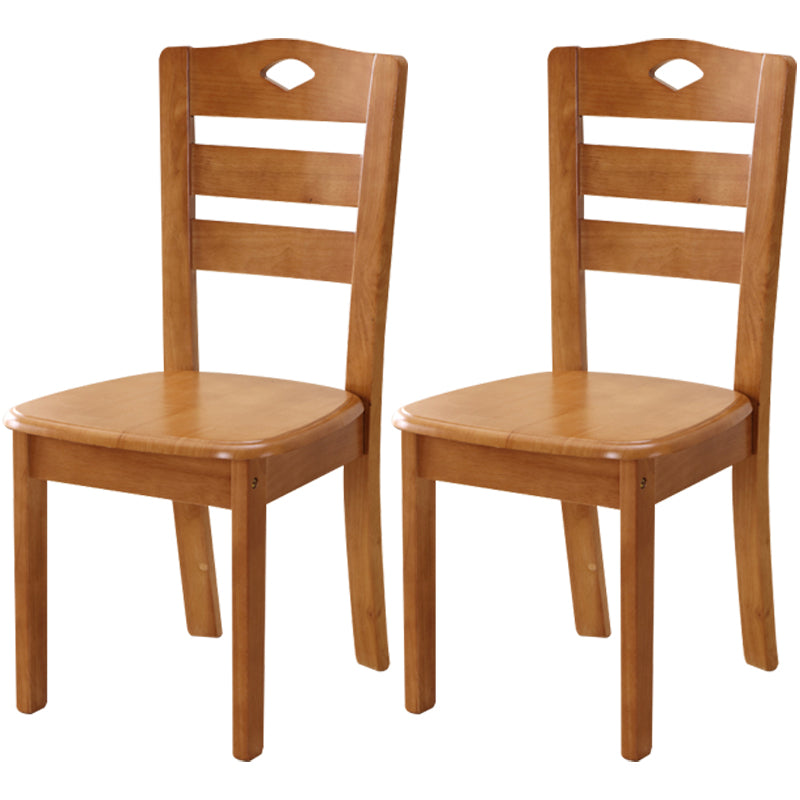Traditional Style Oak Solid Wood Dining Chair Ladder Back Dining Chair Brown 2 Piece Set Clearhalo ' kitchen&dining_furn' 'Dining Chairs' 'Dining Tables & Seating' 'dining_chair' 'furn' 'furn_dining_chair' 'Furniture' 'furniture_dining_chair' 'Kitchen & Dining Furniture' 'kitchen' 3541277