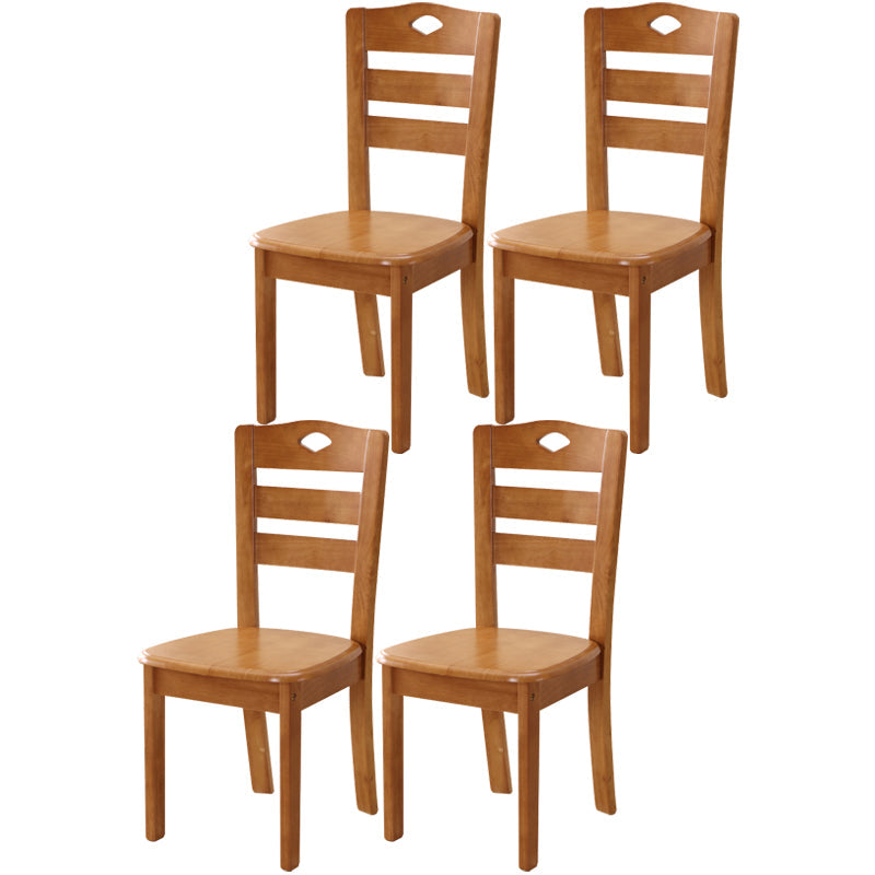 Traditional Style Oak Solid Wood Dining Chair Ladder Back Dining Chair Brown 4 Piece Set Clearhalo ' kitchen&dining_furn' 'Dining Chairs' 'Dining Tables & Seating' 'dining_chair' 'furn' 'furn_dining_chair' 'Furniture' 'furniture_dining_chair' 'Kitchen & Dining Furniture' 'kitchen' 3541279
