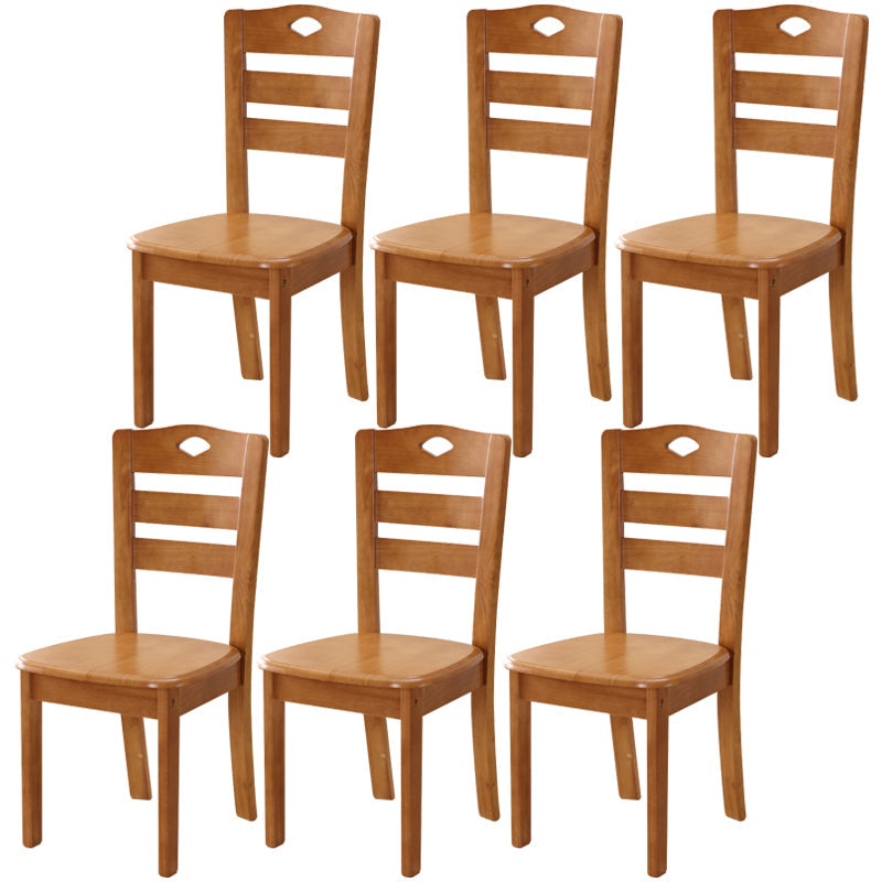 Traditional Style Oak Solid Wood Dining Chair Ladder Back Dining Chair Brown 6 Piece Set Clearhalo ' kitchen&dining_furn' 'Dining Chairs' 'Dining Tables & Seating' 'dining_chair' 'furn' 'furn_dining_chair' 'Furniture' 'furniture_dining_chair' 'Kitchen & Dining Furniture' 'kitchen' 3541280
